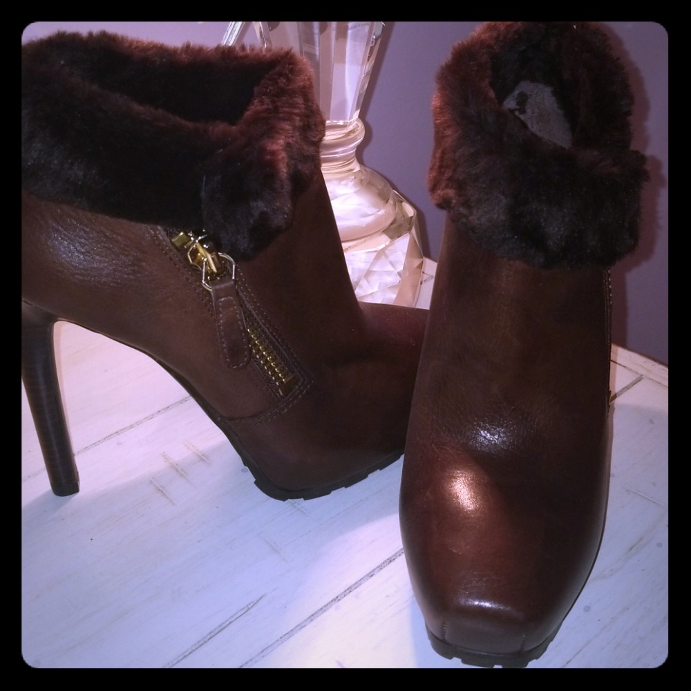 Guess Leather Platform Booties